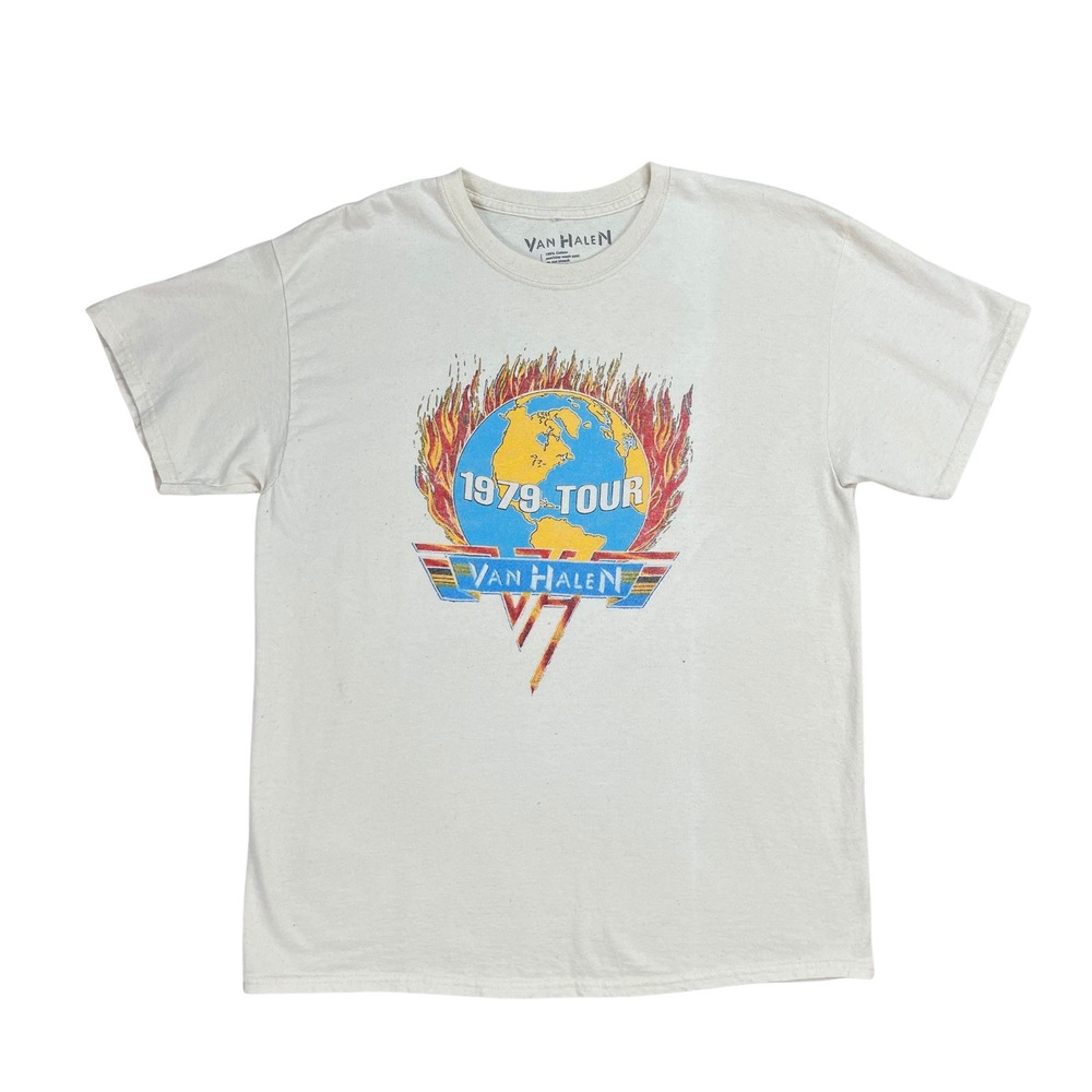 Van Halen 1979 World Tour Graphic T Shirt Rock Concert Music Large